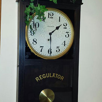 An antique clocked purchased during an estate sale