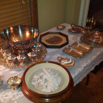 Bronzeware and antique dishes